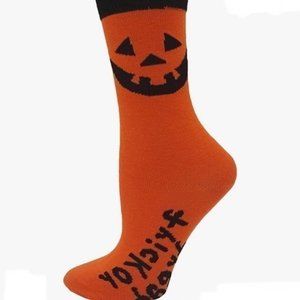 Orange Pumpkin Halloween Socks